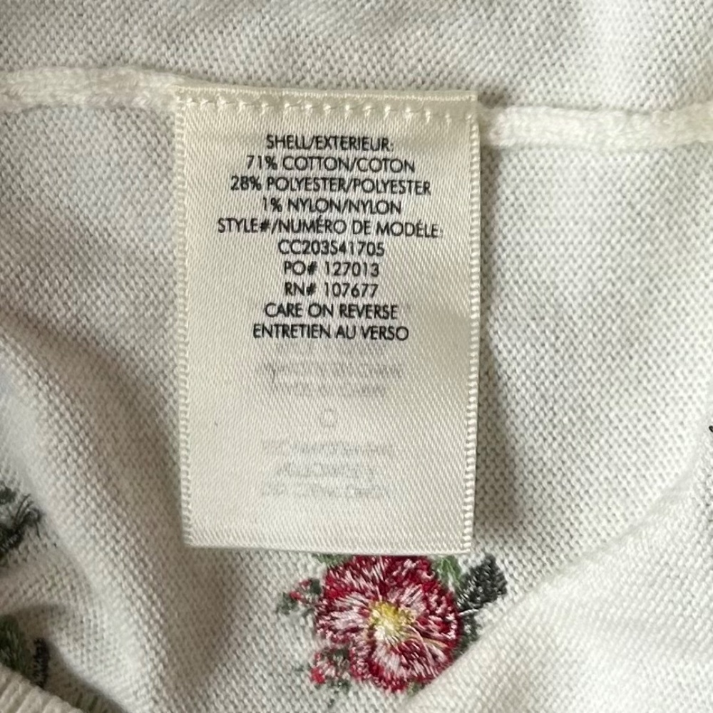 Alice+ Olivia Risa Embroidery Puff Sleeve Sweater Top Small - Picture 11 of 12